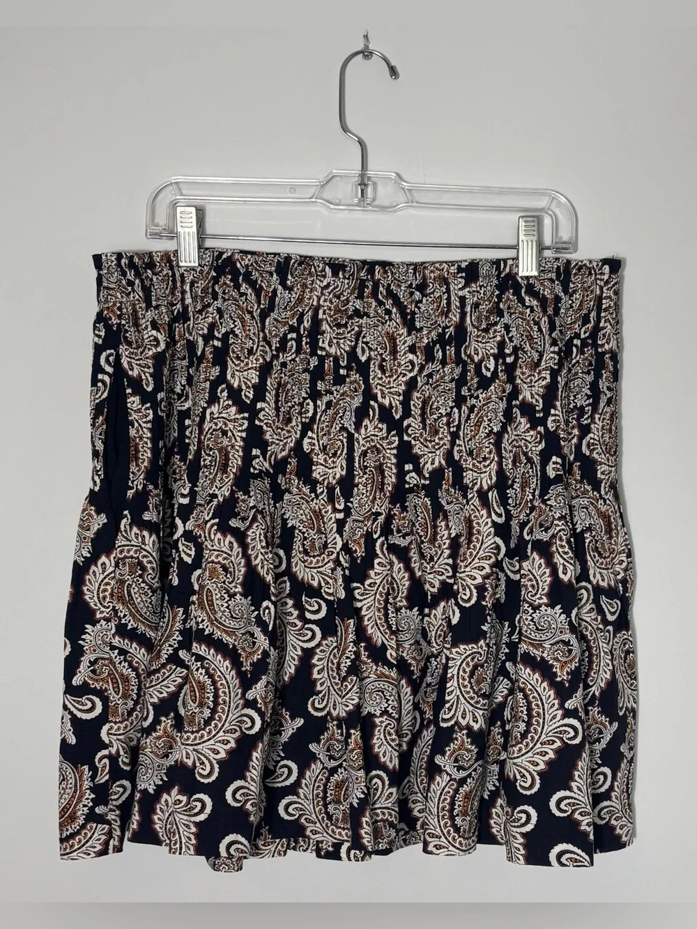 Anthropologie Eula Pintucked Skirt – Black & White Paisley – Size Large